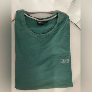 Mens Forest Green Hugo Boss Short Sleeve T-shirt: Size: L